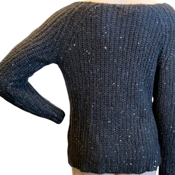 Jennifer Lopez Sequin Sweater XS Gray 193C - Picture 5 of 12